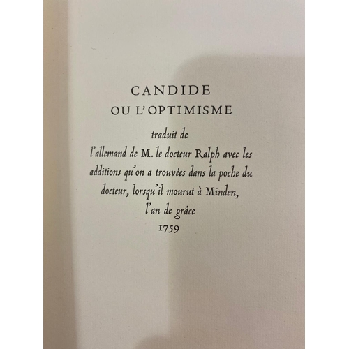 174 - FRANCOIS MARIE AROUET DE VOLTAIRE. Candide ou l'optimisme, 1944. Francois Marie Arouet de Voltaire. ... 