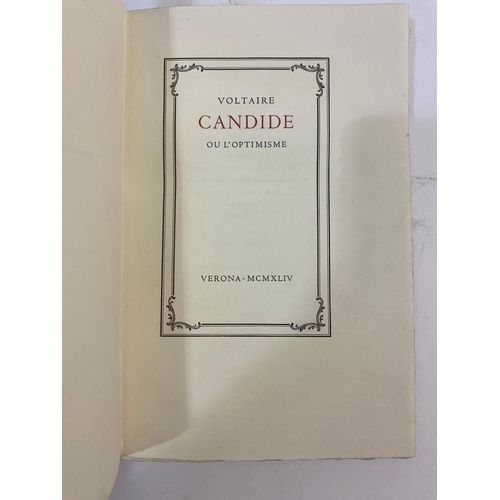 174 - FRANCOIS MARIE AROUET DE VOLTAIRE. Candide ou l'optimisme, 1944. Francois Marie Arouet de Voltaire. ... 