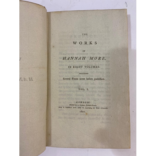 176 - HANNAH MORE. The Works, 8 volumes, 1801. Hannah More. The Works, 8 volumes, half-titles, contemporar... 