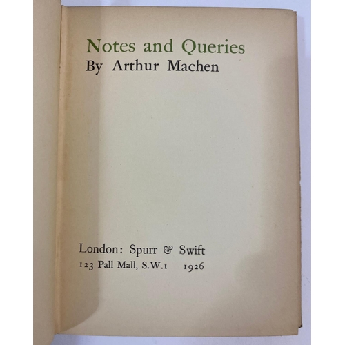 187 - ARTHUR MACHEN. Notes and Queries, 1926. Arthur Machen. Notes and Queries,  first edition, number 243... 