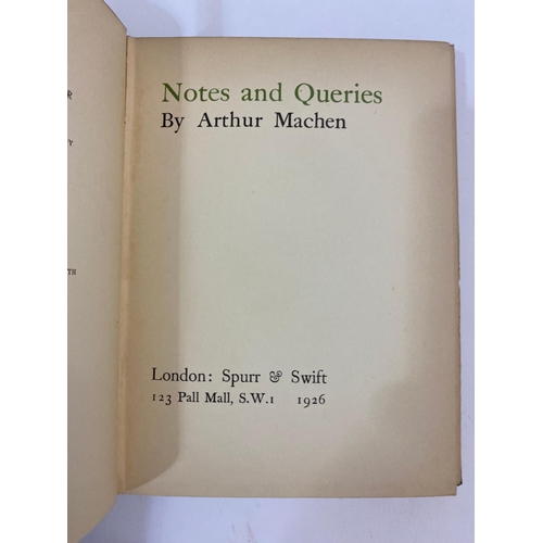 187 - ARTHUR MACHEN. Notes and Queries, 1926. Arthur Machen. Notes and Queries,  first edition, number 243... 