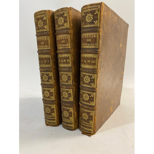 190 - FRANCOIS GUICHARDIN. Histoire des guerres d'Italie, 3 volumes, 1738. Francois Guichardin. Histoire d... 