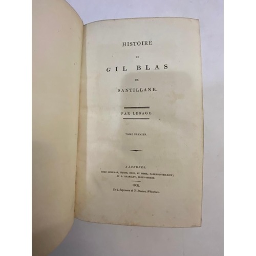 192 - ALAIN RENE LA SAGE. Histoire de Gil Blas, 4 volumes, 1809 and 8 others. Alain Rene La Sage.  Histoir... 