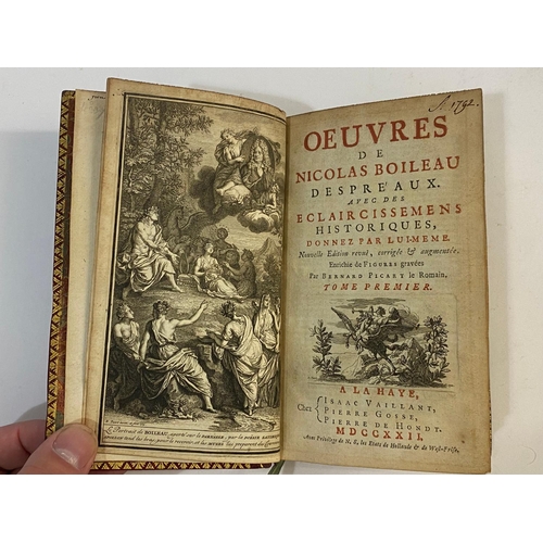 196 - NICOLAS BOILEAU-DESPREAUX. Oeuvres, 4 volumes, 1722. Nicolas Boileau-Despreaux. Oeuvres... avec des ... 