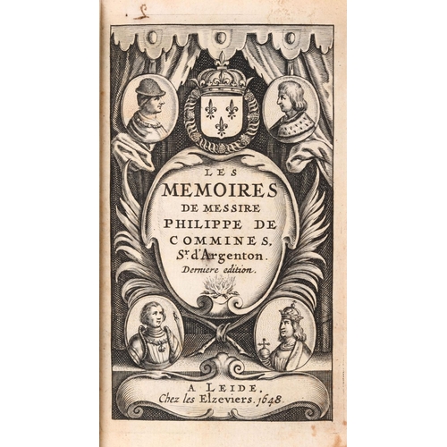 197 - PHILIPPE DE COMMINES. Les MÃ©moires de messire Philippe de Commines, Sr d'Argenton, 1648. Philippe d... 