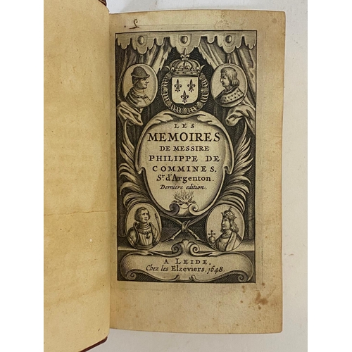 197 - PHILIPPE DE COMMINES. Les MÃ©moires de messire Philippe de Commines, Sr d'Argenton, 1648. Philippe d... 