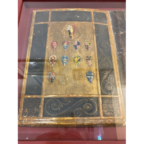 202 - EARLY ITALIAN BOOK BINDING. Early Italian book binding. A case for a book, the upper cover with two ... 