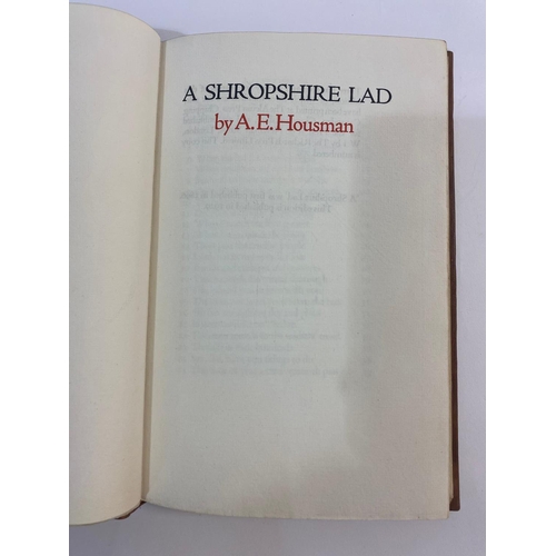 203 - A. E. HOUSMAN. A Shropshire Lad, 1929. A. E. Housman. A Shropshire Lad, number 159 of 325 copies, pr... 