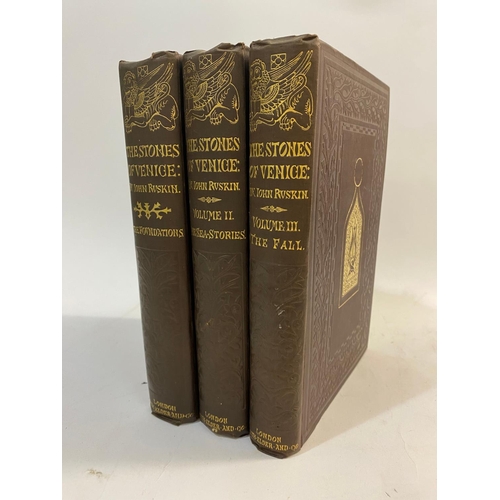 21 - JOHN RUSKIN. The Stones of Venice, 3 volumes 1851-53. John Ruskin. The Stones of Venice, 3 volumes, ... 