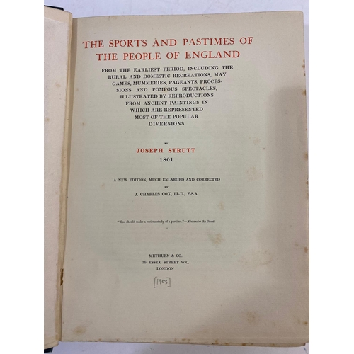 223 - JOSEPH STRUTT. The Sports and Pastimes of the People of England, 1903; and 6 others. Joseph Strutt. ... 