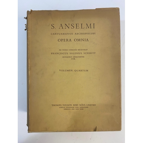 225 - SAINT ANSELMI. Opera Omnia, volumes 1-4, 1946. Saint Anselmi. Opera Omnia,ad fidem codicum recensuit... 