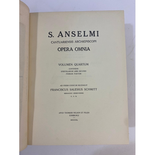 225 - SAINT ANSELMI. Opera Omnia, volumes 1-4, 1946. Saint Anselmi. Opera Omnia,ad fidem codicum recensuit... 