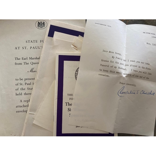 233 - SIR WINSTON CHURCHILL. State Funeral Ephemera, c. 1965. Sir Winston Churchill. Ephemera and correspo... 