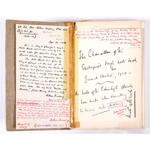 234 - DAVID LLOYD GEORGE. A manuscript political notebook, c.1910. David Lloyd George. A manuscript notebo... 