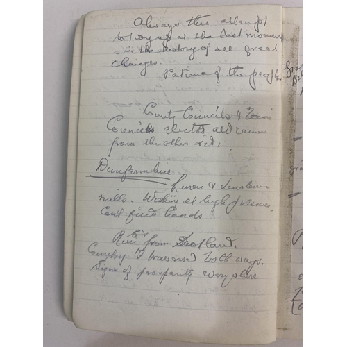 234 - DAVID LLOYD GEORGE. A manuscript political notebook, c.1910. David Lloyd George. A manuscript notebo... 