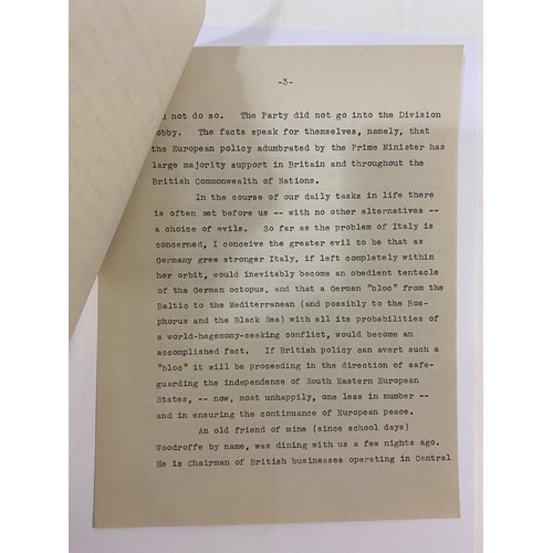 241 - FRANKLIN D. ROOSEVELT. A typed letter signed to Arthur Murray, discussing Germany and a visit to Eur... 