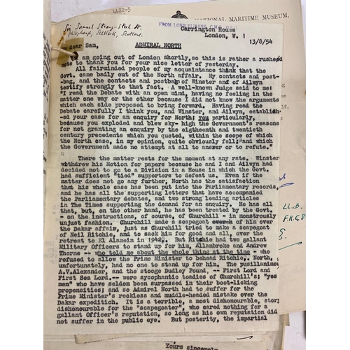 242 - ARTHUR MURRAY, LORD ELIBANK. A group of letters and documents concerning the 'Dakar' scandal of 1940... 