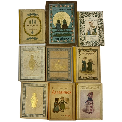 51 - KATE GREENAWAY. Nine Almanacs, 1883-1924. Kate Greenaway. A collection of nine almanacks, comprising... 