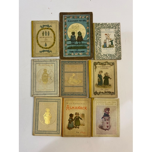 51 - KATE GREENAWAY. Nine Almanacs, 1883-1924. Kate Greenaway. A collection of nine almanacks, comprising... 