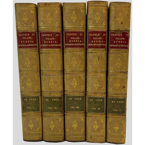 76 - WILLIAM COXE. Travels into Poland, Russia, Sweden and Denmark, 5 volumes, 1792. William Coxe. Travel... 