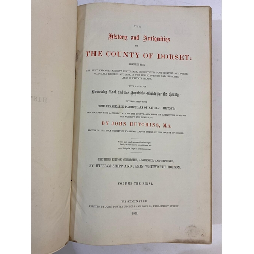 78 - JOHN HUTCHINS. The History and Antiquities of the County of Dorset, 4 volumes, 1861-70. John Hutchin... 