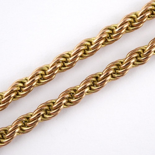 953 - A 9CT GOLD ROPE LINK NECKLACE. 45cm long, 24.6 grams.  **BP 22.5% inc VAT + Lot Fee of £8