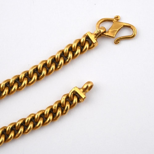 958 - A 22CT GOLD CURB LINK NECKLACE. 40cm long, 40.8 grams.  **BP 22.5% inc VAT + Lot Fee of £8