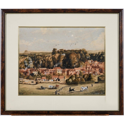 390 - JOHN GEORGE NAISH (1824-1905). MIDHURST FROM THE WEST, COUNTY SUSSEX. Signed and dated 1840, inscrib... 