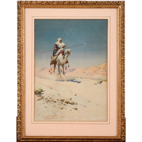 402 - ROBERT TALBOT KELLY (1861-1934). AN ARAB TRIBESMAN ON A CAMEL. Signed and dated 1893, watercolour
34... 