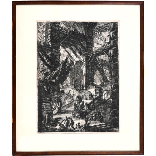 572 - GIOVANNI BATTISTA PIRANESI (1720-1778). CARCERI D'INVENZIONE: STAIRCASE WITH TROPHIES (Hind 8). Etch... 