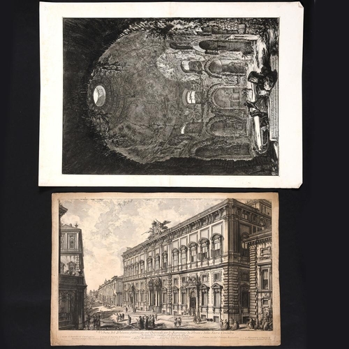 573 - A FOLIO OF ENGRAVINGS. Comprising nine subjects by Giovanni Battista Piranesi (Palazzo fabbricato su... 