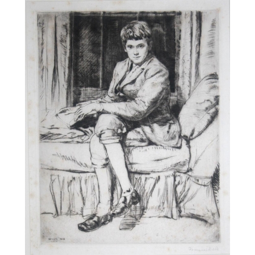 577 - FRANCIS DODD, RA (1874-1949). A FOLIO OF NINE ETCHINGS. Comprising `Gavin Bone` (three impressions);... 