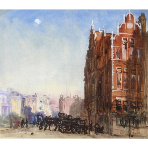 579 - FRANCIS DODD, RA (1874-1949). HORSE AND CART ON A LONDON (?) STREET. Signed, watercolour
22 x 25.5cm... 