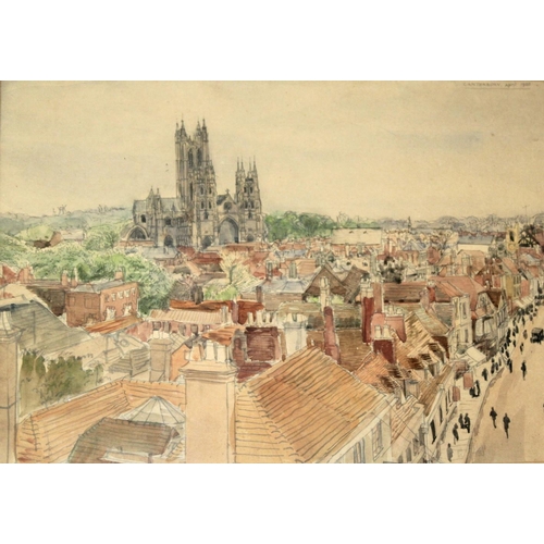 591 - STEPHEN BONE (1904-1958). CANTERBURY. (d) Inscribed CANTERBURY APRIL 1920, watercolour and pencil
24... 