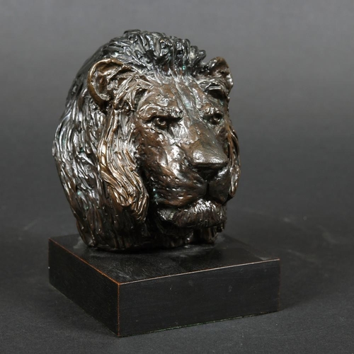 733 - WILLIAM TIMYM (1902-1990) - SMALL BRONZE BUST OF A LION. (d) A limited edition bronze bust of a Lion... 