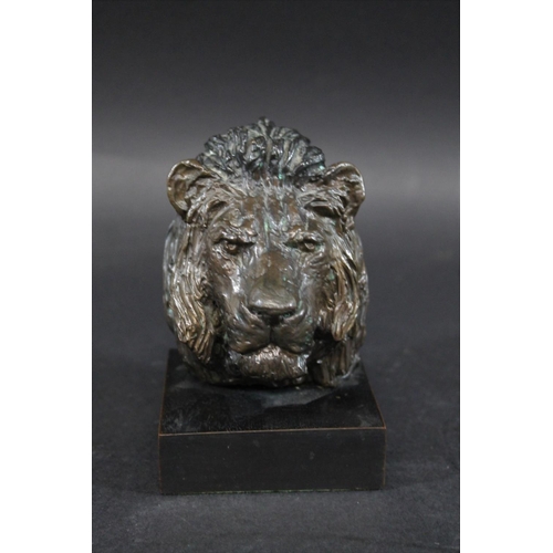 733 - WILLIAM TIMYM (1902-1990) - SMALL BRONZE BUST OF A LION. (d) A limited edition bronze bust of a Lion... 