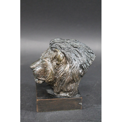 733 - WILLIAM TIMYM (1902-1990) - SMALL BRONZE BUST OF A LION. (d) A limited edition bronze bust of a Lion... 