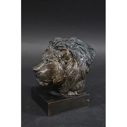 733 - WILLIAM TIMYM (1902-1990) - SMALL BRONZE BUST OF A LION. (d) A limited edition bronze bust of a Lion... 