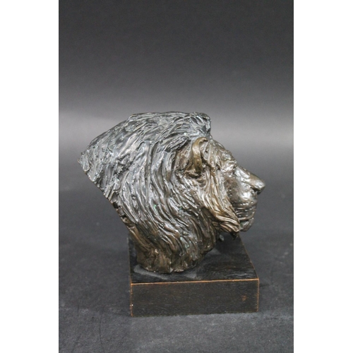 733 - WILLIAM TIMYM (1902-1990) - SMALL BRONZE BUST OF A LION. (d) A limited edition bronze bust of a Lion... 