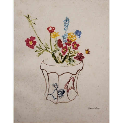 589 - GAVIN BONE (1907-1942). FOUR FRAMED DRAWINGS. Comprising `Posy in Jar`, 24 x 19cm,; `Night Milk`, 24... 