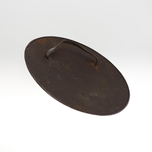 100 - A 19TH CENTURY CIRCULAR SHIELD WITH CENTRAL SPIKE. A lightly dished circular shield with central squ... 