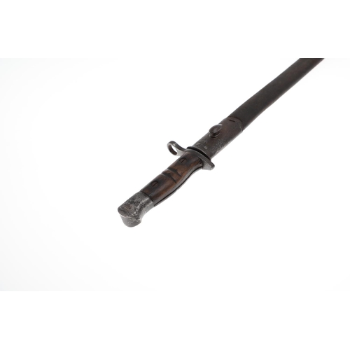 103 - A FIRST WORLD WAR BAYONET, POSSIBLY U.S. ISSUE. With a 43cm pointed, single sided fullered blade sta... 