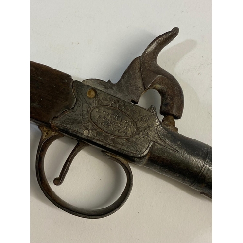 11 - TWO BRITISH PERCUSSION POCKET PISTOLS. Two similar British Percussion cap firing pocket pistols, c.1... 