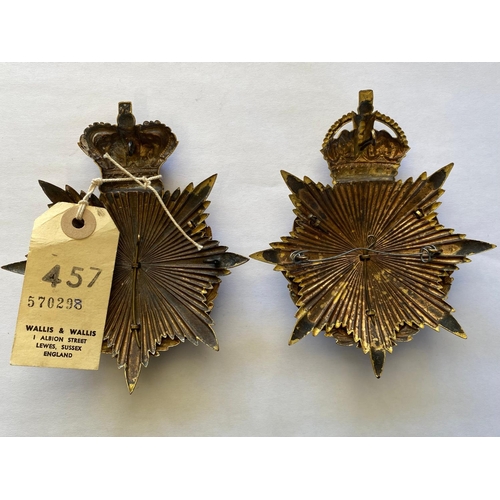 118 - TWO SOMERSET LIGHT INFANTRY HELMET PLATES. A Victorian Officers Cloth Helmet badge for the Somerset ... 