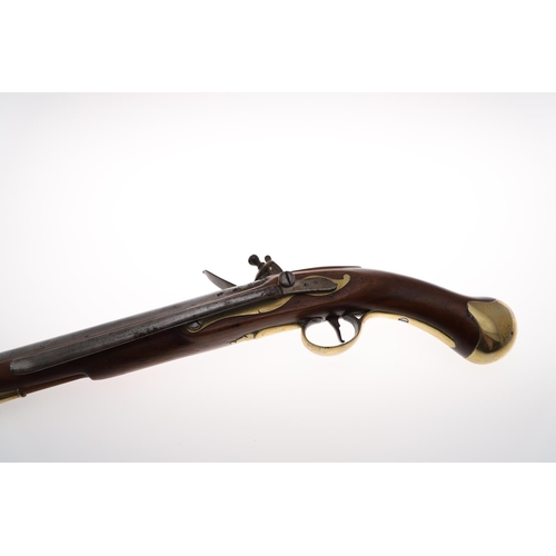 13 - A NAVAL ISSUE 1801 PATTERN LONG SEA SERVICE PISTOL. With a 30.5cm tapering barrel, flintlock action ... 