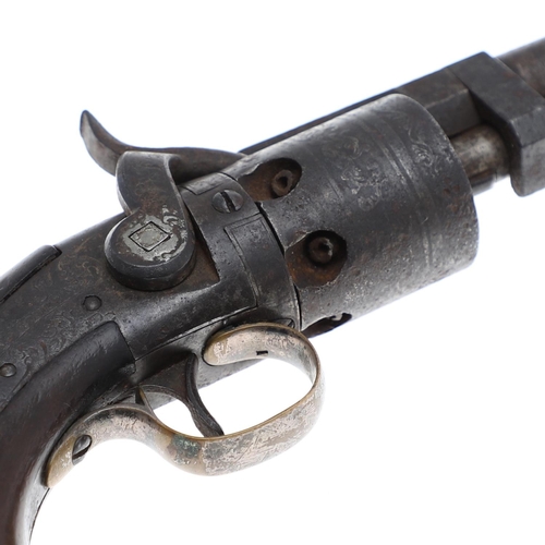 19 - A SIX SHOT MASSACHUSETTS ARMS CO. WESSON LEAVITT'S PATENT SIDE HAMMER REVOLVER. A six shot side hamm... 