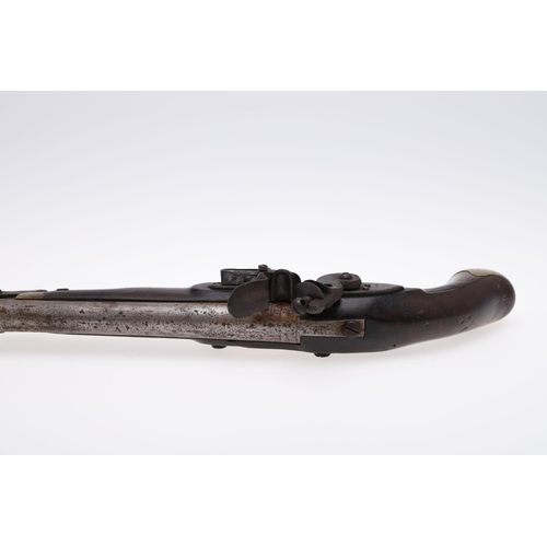 25 - A 'NEW LAND' TOWER ISSUED FLINTLOCK PISTOL. With a 22.5cm round barrel with swivelling rammer below,... 