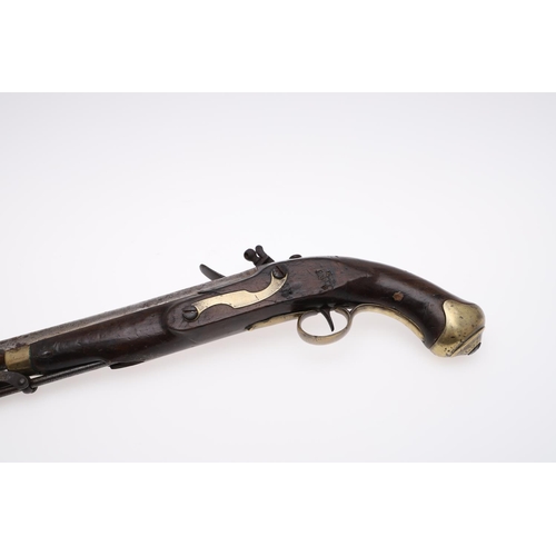 25 - A 'NEW LAND' TOWER ISSUED FLINTLOCK PISTOL. With a 22.5cm round barrel with swivelling rammer below,... 