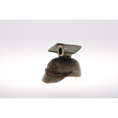 270 - A FIRST WORLD WAR SAXON ULAN FELT HELMET. An unusual Saxon Ulan helmet in thick grey felt body, larg... 