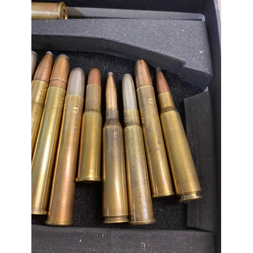 28 - A COLLECTION OF NINETEEN INERT RIFLE CARTRIDGES. A collection of nineteen British sporting rifle car... 